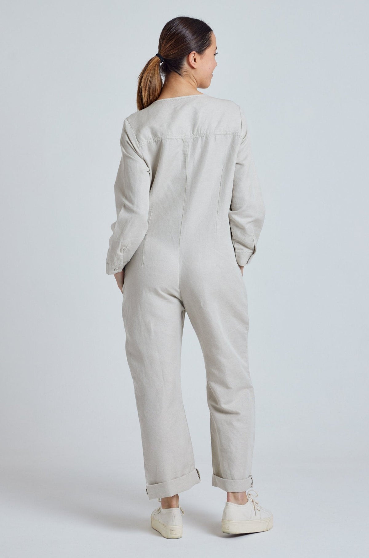 Natural Clara Jumpsuit - GOTS Certified Organic Cotton and Linen