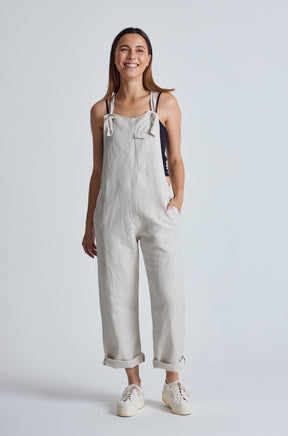 Natural Mary-Lou Pocket Dungaree - GOTS Certified Organic Cotton and Linen