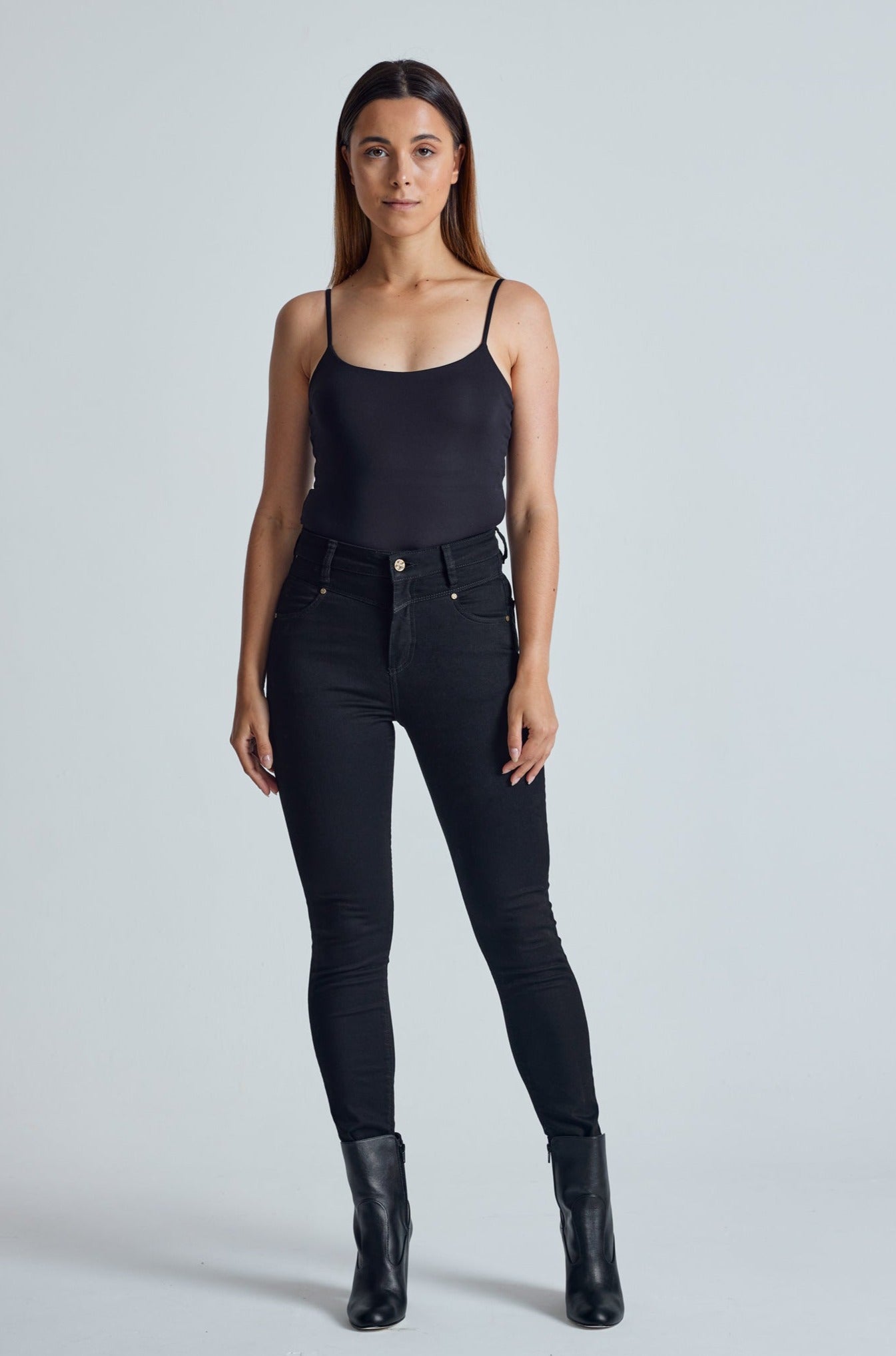 Ebony Nina High Waisted Skinny Jeans - GOTS Certified Organic Cotton and Recycled Polyester